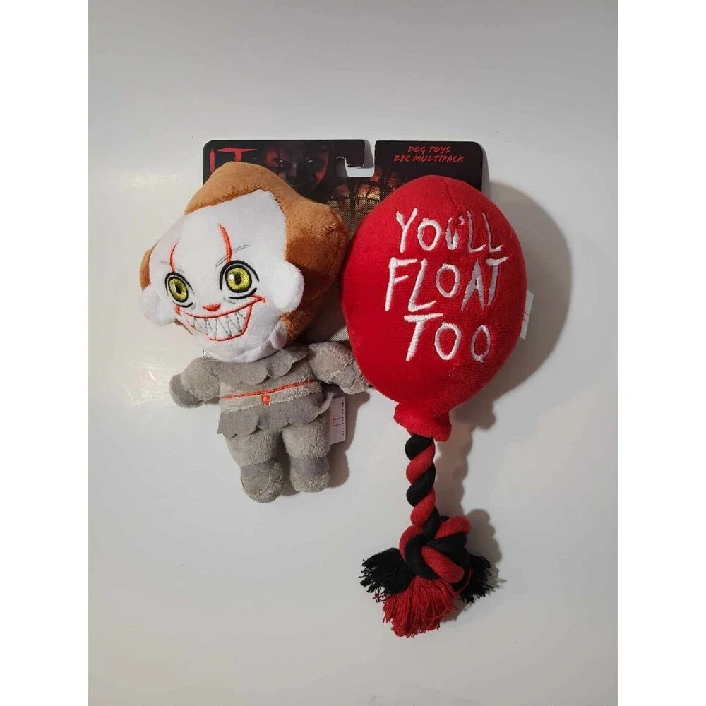 It Chapter Two Pennywise You'll Float Too Plush 2 Piece Dog Toy NEW NWT